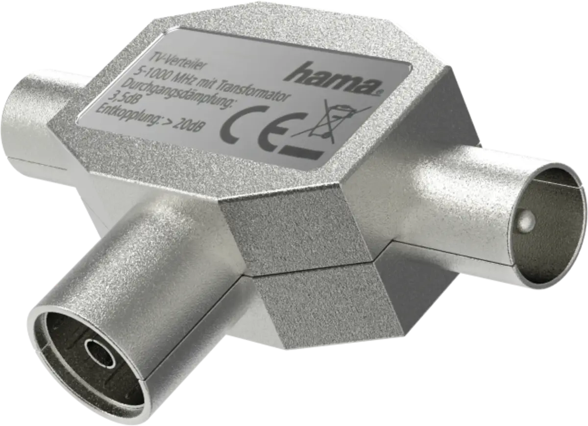 205236 Antenneverdeler, coax-koppeling - 2 coax-stekkers