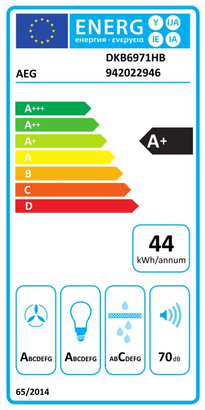 AEG DKB6971HB (leverbaar 04/26) energielabel