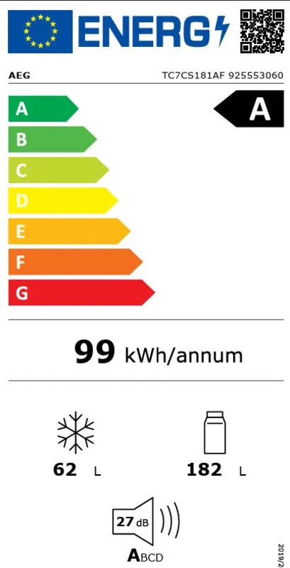 AEG TC7CS181AF energielabel