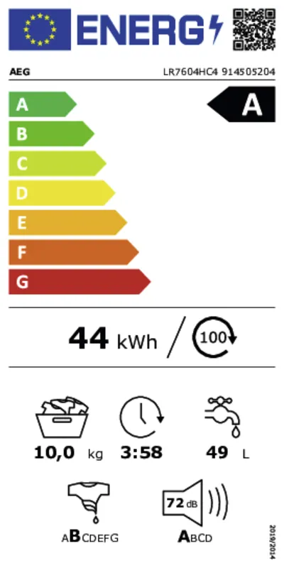 AEG LR7604HC4 energielabel
