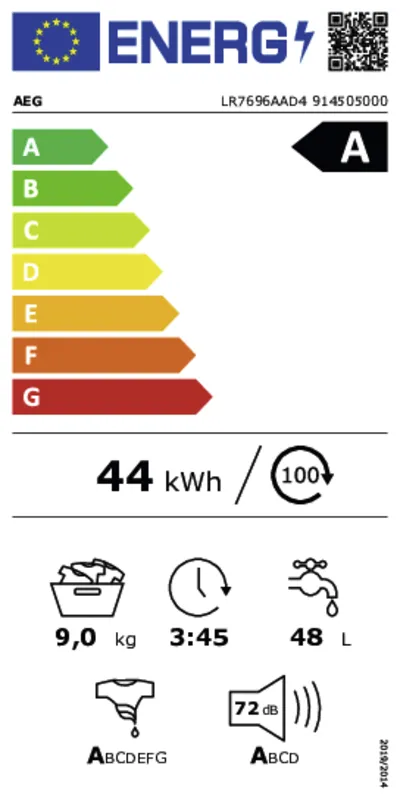 AEG LR7696AAD4 energielabel