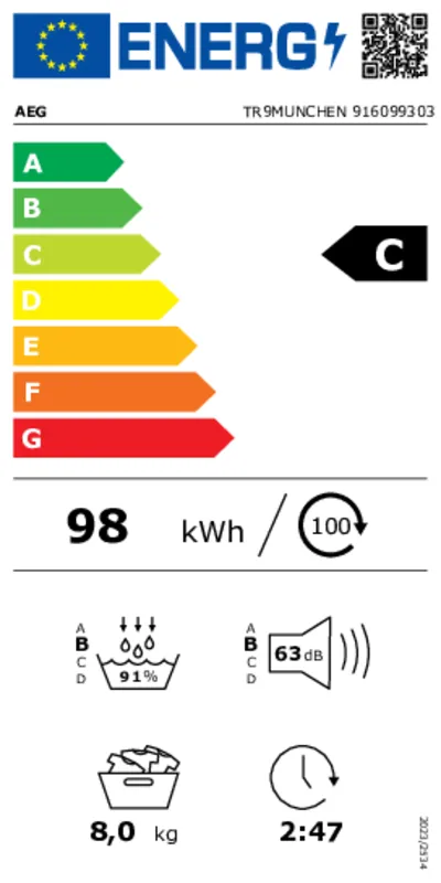 AEG TR9MUNCHEN energielabel