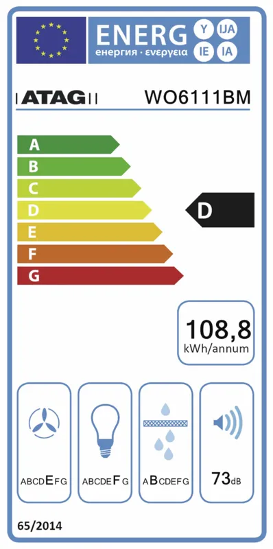 Atag WO6111BM energielabel