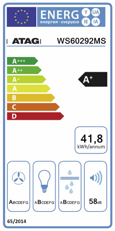 Atag WS60292MS energielabel