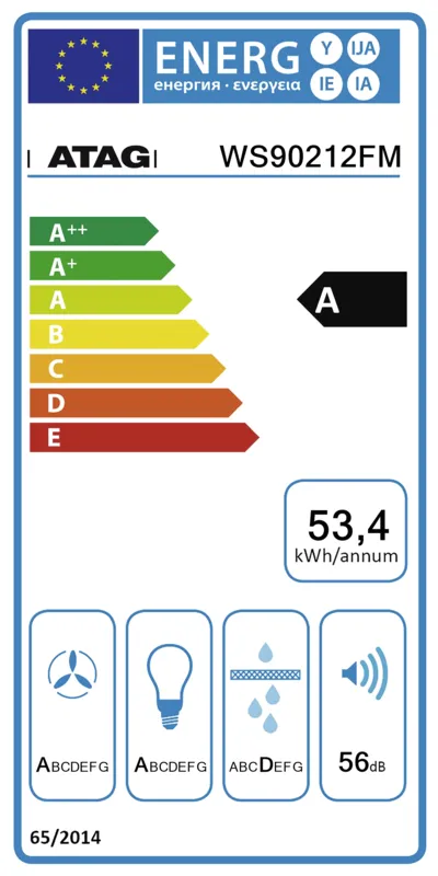 Atag WS90212FM energielabel