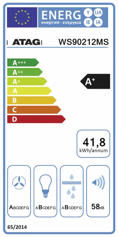 Atag WS90212MS energielabel