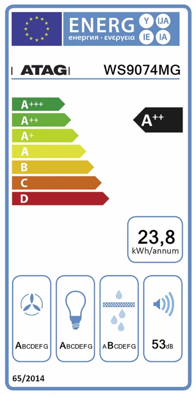 Atag WS9074MG energielabel