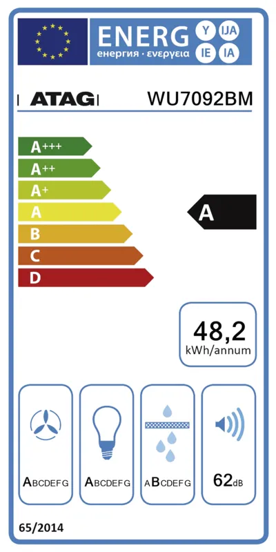 Atag WU7092BM energielabel