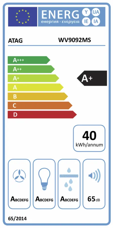 Atag WV9092MS energielabel