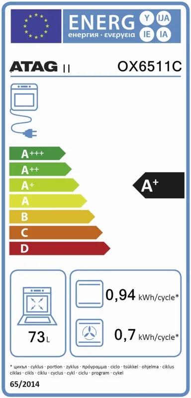 Atag OX6511C energielabel