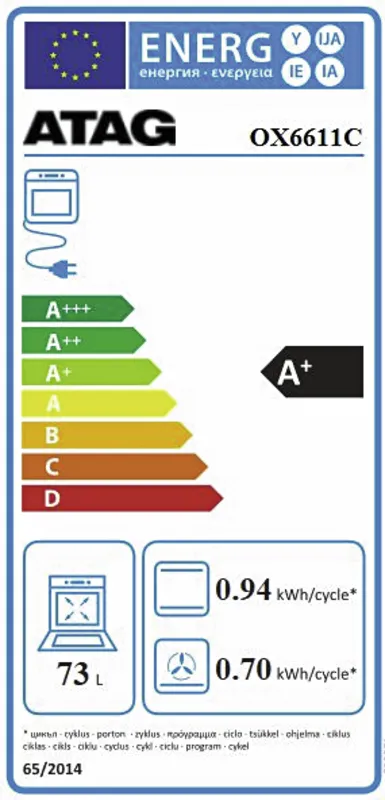 Atag OX6611C energielabel