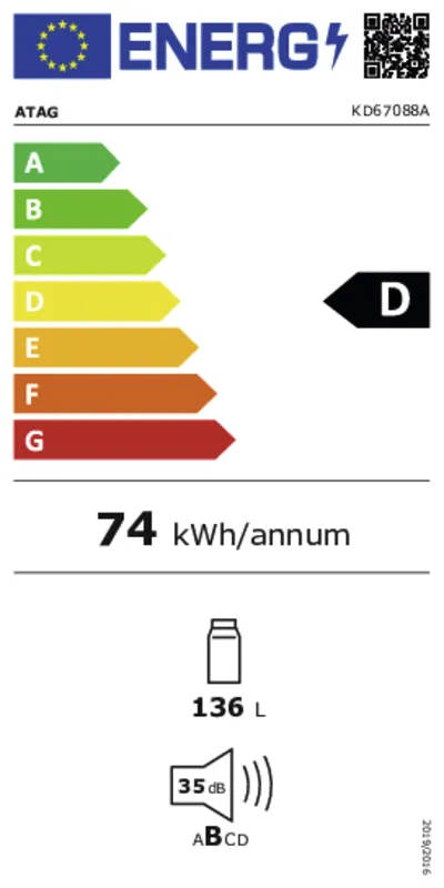Atag KD67088A energielabel