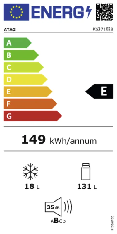 Atag KS37102B energielabel