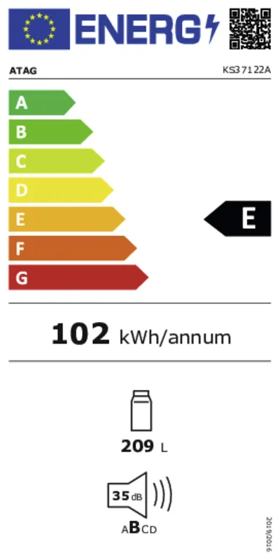 Atag KS37122A energielabel