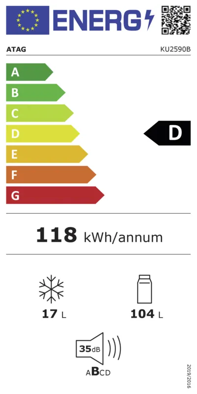 Atag KU2590B energielabel