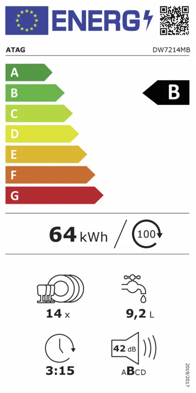 Atag DW7214MB energielabel