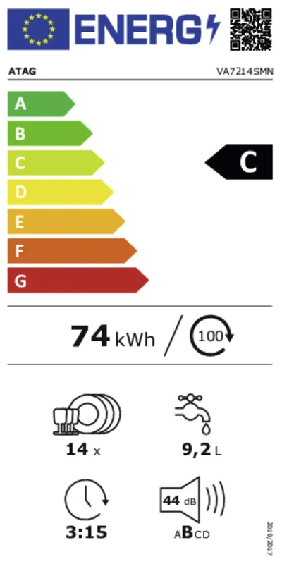 Atag VA7214SMN energielabel