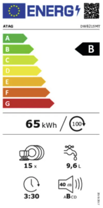 Atag DW8215MT energielabel
