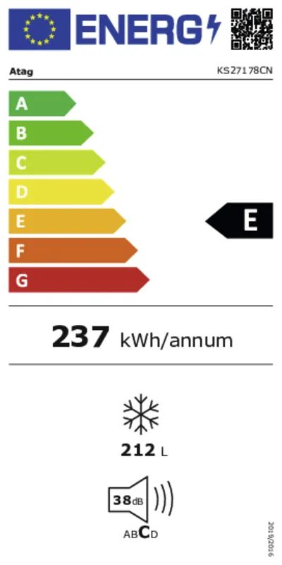 Atag KS27178CN energielabel