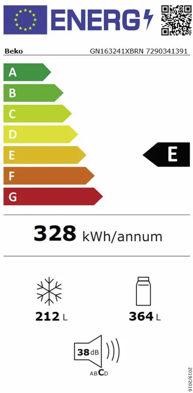 Beko GN163241XBRN energielabel