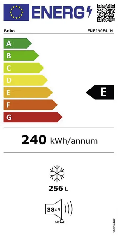 Beko FNE290E41N energielabel