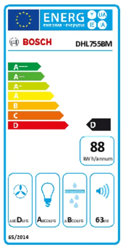 Bosch DHL755BM energielabel