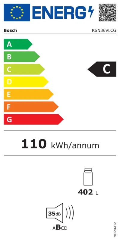 Bosch KSN36VLCG energielabel