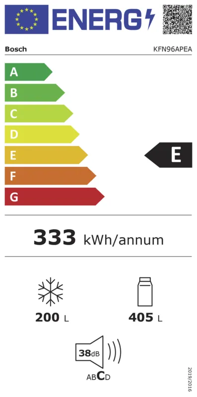 Bosch KFN96APEA energielabel
