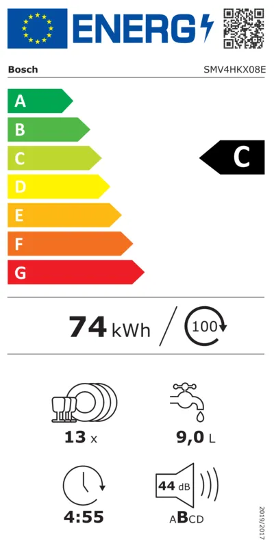 Bosch SMV4HKX08E energielabel
