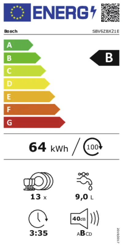 Bosch SBV6ZBX21E energielabel
