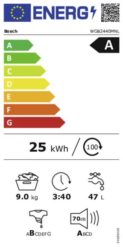 Bosch WGB2440MNL Exclusiv energielabel