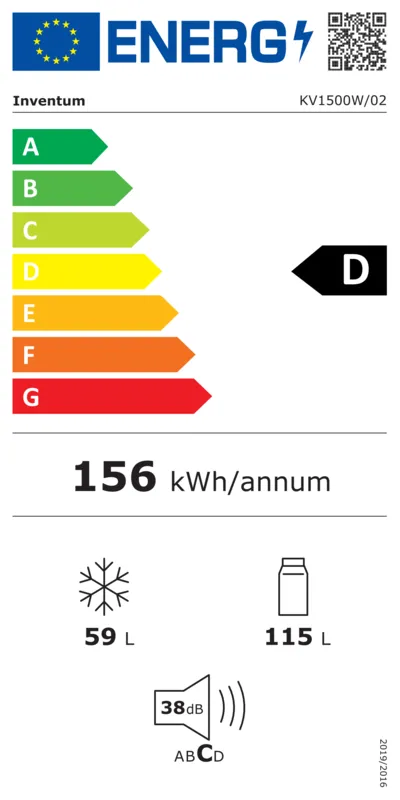 Inventum KV1500W energielabel