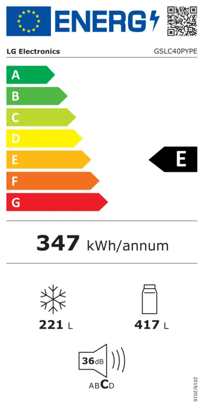 LG GSLC40PYPE energielabel