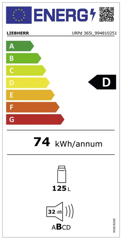 Liebherr URPd 365i - 20 energielabel