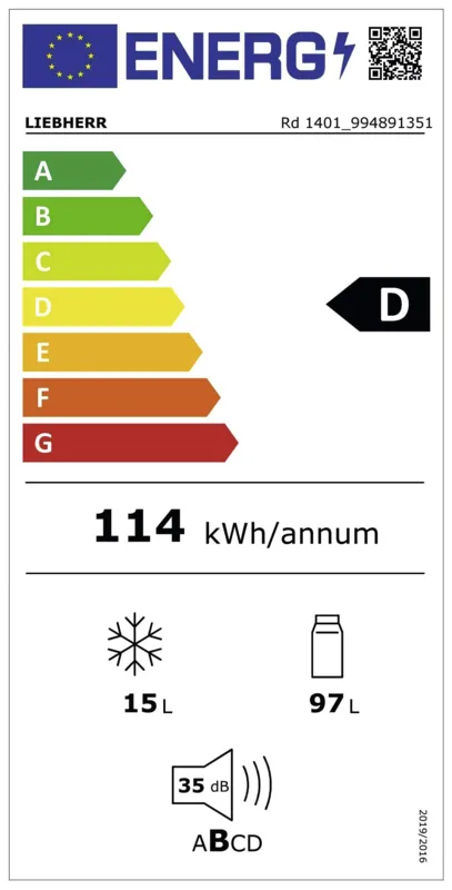 Liebherr Rd 1401-20 energielabel