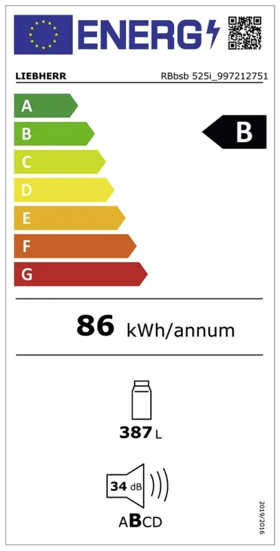 Liebherr RBbsb 525i - 23 energielabel
