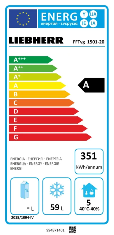 Liebherr FFTvg 1501-20 energielabel