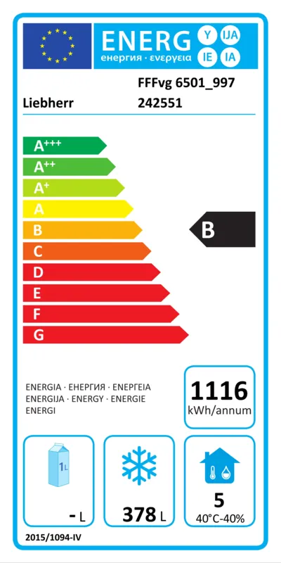 Liebherr FFFvg 6501-40 energielabel