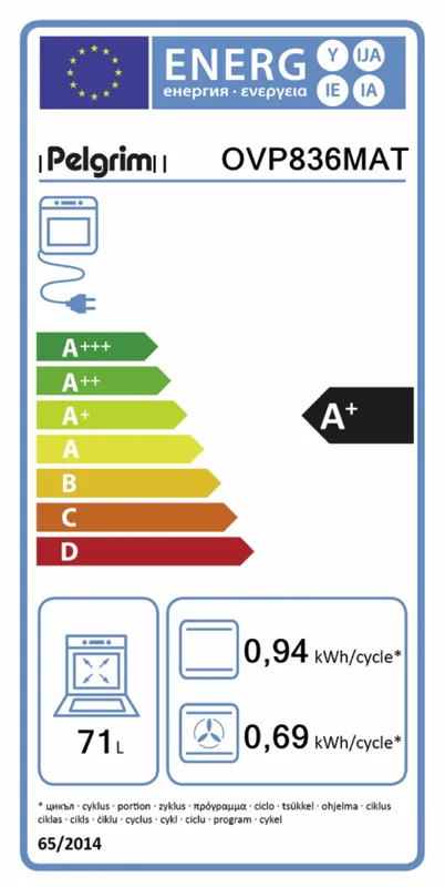 Pelgrim OVP836MAT energielabel