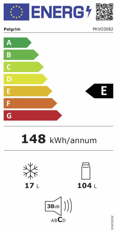 Pelgrim PKVO3082 energielabel