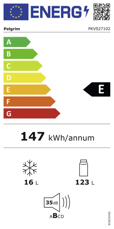 Pelgrim PKVS27102 energielabel