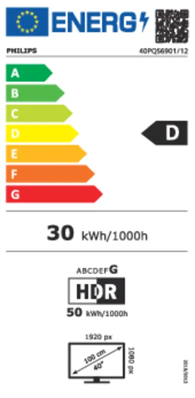 Philips 40PQS6901/12 energielabel
