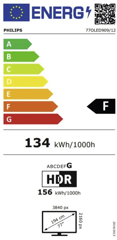 Philips 77OLED909/12 energielabel