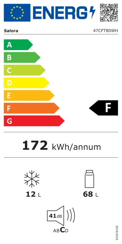 Salora 47CFT80WH energielabel