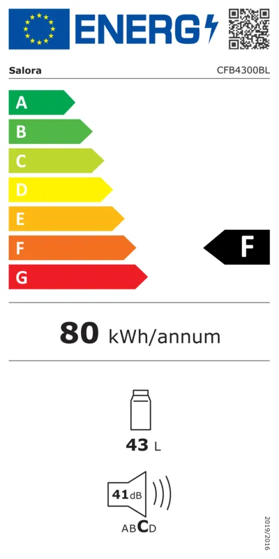 Salora CFB4300BL energielabel