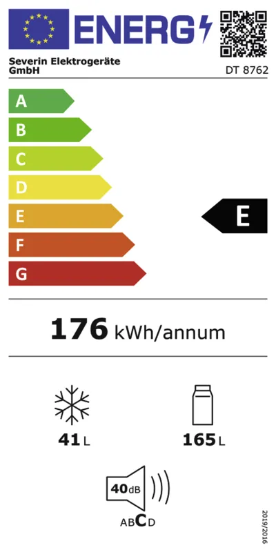 Severin DT 8762 energielabel