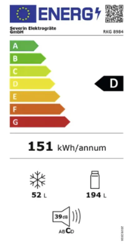 Severin RKG 8984 energielabel