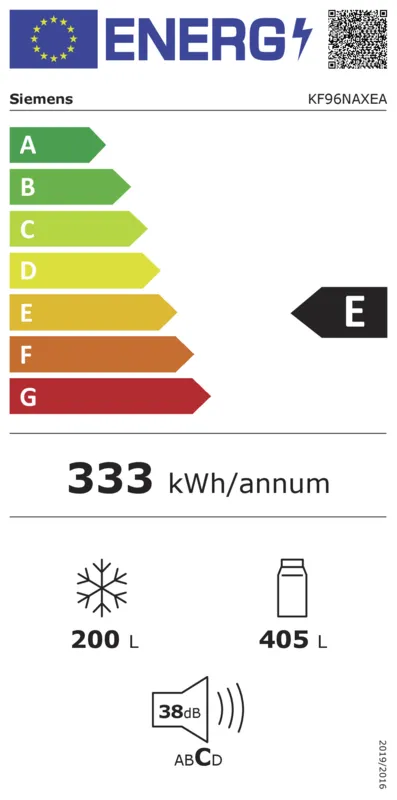 Siemens KF96NAXEA energielabel