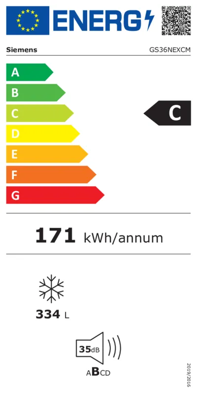 Siemens GS36NEXCM energielabel