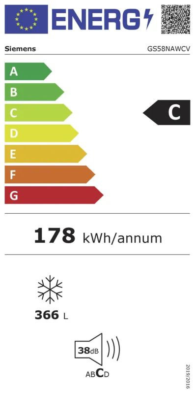 Siemens GS58NAWCV ExtraKlasse energielabel